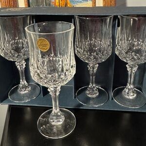 Longchamp Cristal d’Arques France Clear (Set of 4) wine Goblets